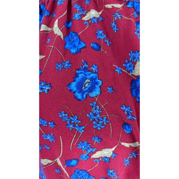 Free People Flower Fields Mini Dress Burgundy Womens Size XS Long Sleeve Boho - Picture 5 of 15